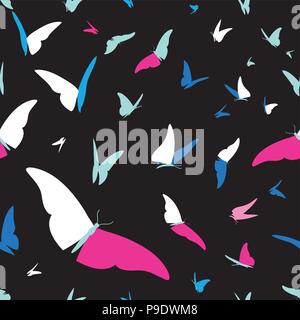Nahtlose grafische Muster der Schmetterlinge Stock Vektor