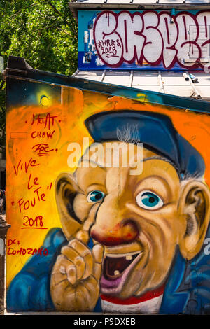 Street Art am Bassin de la Villette in Paris, Frankreich Stockfoto