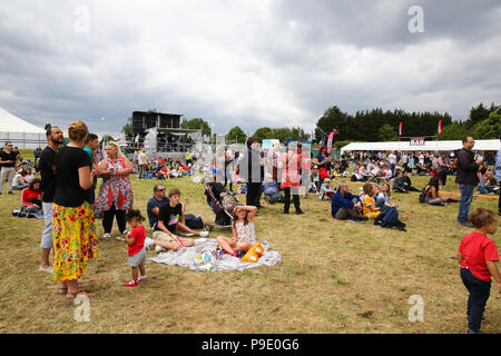 Eine niedrige Wahlbeteiligung bei Arbeit Leben eine politische Musik Festival an der White Hart Lane Recreation Ground im Norden Londons, wegen des Mangels an Verkauf von Tickets. Mit: Atmosphäre, Wo: London, Großbritannien Wann: 16 Jun 2018 Credit: Dinendra Haria/WANN Stockfoto