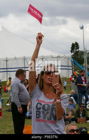 Eine niedrige Wahlbeteiligung bei Arbeit Leben eine politische Musik Festival an der White Hart Lane Recreation Ground im Norden Londons, wegen des Mangels an Verkauf von Tickets. Mit: Atmosphäre, Wo: London, Großbritannien Wann: 16 Jun 2018 Credit: Dinendra Haria/WANN Stockfoto