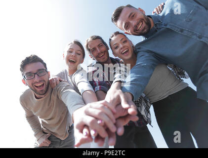 Creative Team, mit gefalteten Händen zusammen Stockfoto