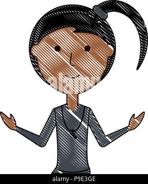 Cartoon Frau Trainer von Fußball-Symbol auf weißem Hintergrund, Vector Illustration Stock Vektor