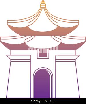 Die Chiang Kai Shek Memorial Hall Symbol auf weißem Hintergrund, Vector Illustration Stock Vektor