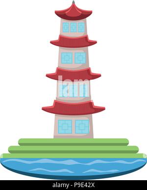 Seoul Tower Symbol auf weißem Hintergrund, Vector Illustration Stock Vektor