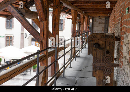 Die innere Wand und defensiven Struktur des Barbican, Krakau, Polen, Europa. Stockfoto