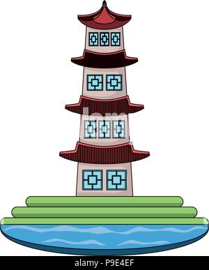 Seoul Tower Symbol auf weißem Hintergrund, Vector Illustration Stock Vektor