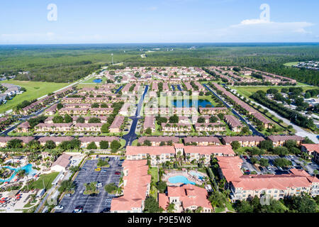 Orlando Florida, Davenport, Welcome Homes USA Regal Palms Resort Bella Piazza Resort, Island Club West, Wohngegend, Luftaufnahme von oben, FL18 Stockfoto