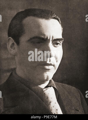 Federico del Sagrado Corazón de Jesús García Lorca, Federico García Lorca, 1898 - 1936. Spanischer Dichter, Dramatiker und Theaterregisseur. Nach einer zeitgenössischen Print. Stockfoto