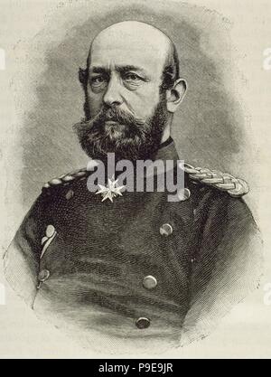 Friedrich Franz II. (1823-1883). Preußischen Offizier und Großherzog von Mecklenburg-Schwerin (1842-1883). Porträt. Gravur. Stockfoto