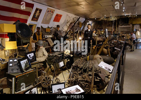 Innenraum des Zweiten Weltkriegs D-Day Museum am Omaha Vierville-sur-Mer, Calvados, Normandie, Frankreich Stockfoto