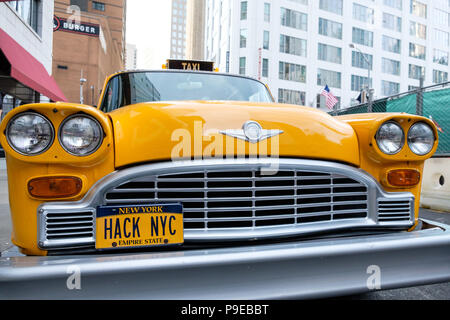 New York Hack gelb Vintage Taxi Stockfoto