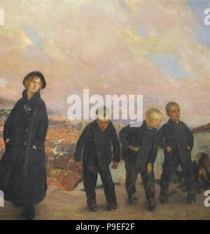 Stanislaw Bohusz-Siestrzencewicz (1869-1927). Litauische Maler. Kinder in einem Vorort, 1917. National Gallery Kunst Vilnius, Litauen. Stockfoto