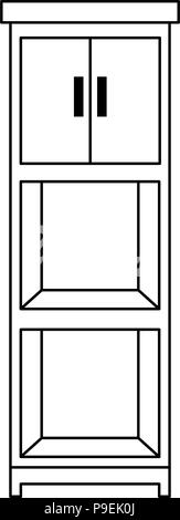Büro boockcase Holz- leer Stock Vektor