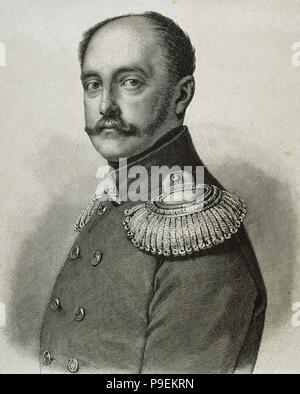 Nikolaus I. (1796-1855). Kaiser von Russland (1825-1855). Porträt. Gravur. Stockfoto