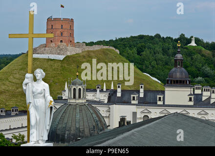 Vilnius Burganlage: Gediminas Turm und Dom Stockfoto