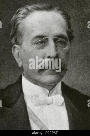 Camilo Fabra und Fontanills (1833-1902). Erste Marquis von Alella. Industrielle, Aristokraten und katalanischer Politiker. Er war stellvertretender, Senator und Bürgermeister von Barcelona 1893. Porträt. Fotografie. Stockfoto