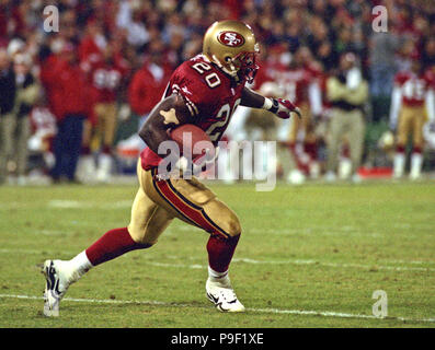 San Francisco, Kalifornien, USA. 14. Dez 1998. San Francisco 49ers gegen Detroit Lions auf Candlestick Park Montag, 14. Dezember 1998. 49ers schlagen Lions 35-13. San Francisco 49ers zurück laufen Garrison Hearst Credit: Al Golub/ZUMA Draht/Alamy leben Nachrichten Stockfoto