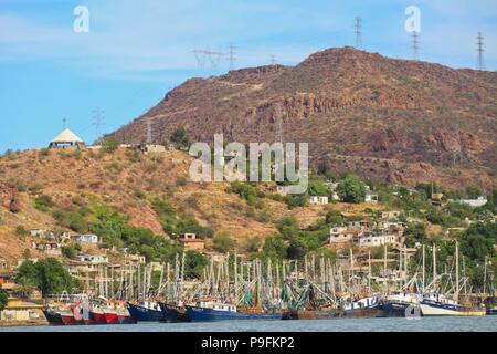 Bericht der Fischerhafen von Guaymas Sonora. Reportaje del Puerto pesquero de Guaymas Sonora. Stockfoto
