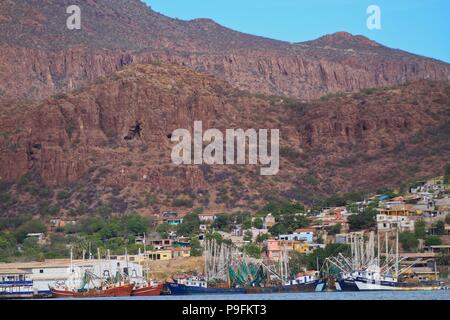 Bericht der Fischerhafen von Guaymas Sonora. Reportaje del Puerto pesquero de Guaymas Sonora. Stockfoto