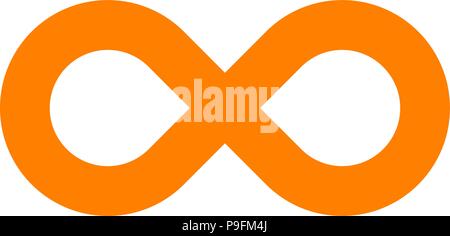 Infinity Symbol orange - einfache Standard-isolierte-Vector Illustration Stock Vektor