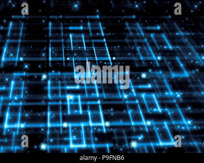 Grid und Sterne - Abstrakt digital erzeugten Bild Stockfoto