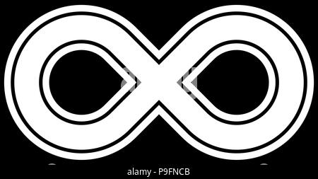 Infinity Symbol weiß - skizziert - isoliert - Vector Illustration Stock Vektor