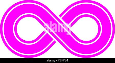 Infinity symbol Lila - beschrieben Mit Absetzen - isoliert - Vector Illustration Stock Vektor