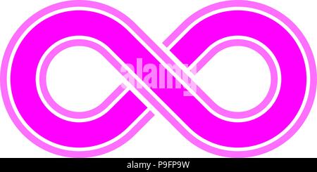 Infinity symbol Lila - beschrieben Mit Absetzen - isoliert - Vector Illustration Stock Vektor