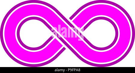 Infinity symbol Lila - beschrieben Mit Absetzen - isoliert - Vector Illustration Stock Vektor