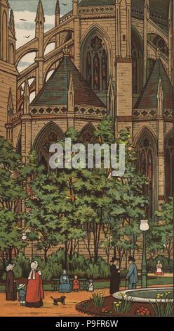 Ansicht der Eglise de St-Ouen, Rouen, Frankreich. Farbe holzschnitt nach einer Illustration von Thomas Kran und Ellen Houghton aus dem Ausland, Marcus Station, London, 1882. Stockfoto