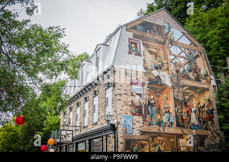 Murale Malerei in Quebec City Stockfoto