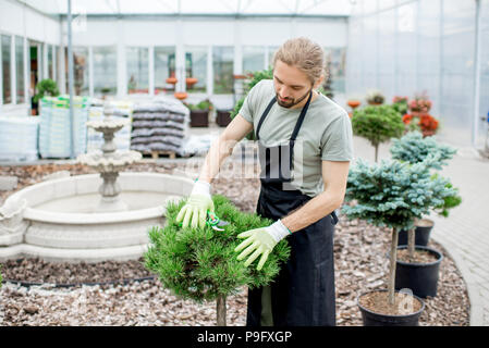 Gärtner im Garten arbeiten Stockfoto