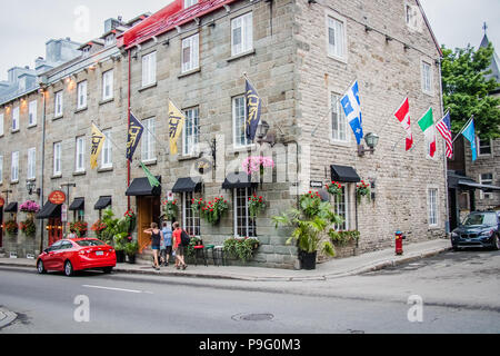 St Louis Straße populären Shopping Restaurants Quebec City Kanada Stockfoto