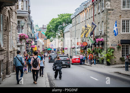 St Louis Straße populären Shopping Restaurants Quebec City Kanada Stockfoto