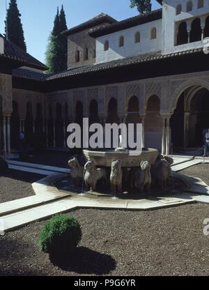 FUENTE del Patio de Los Leones. Ort: ALHAMBRA - PATIO DE LOS LEONES, Granada, Spanien. Stockfoto