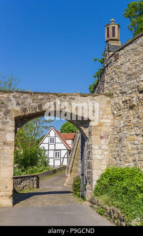 Eingangstor zum Marianum in Warburg, Deutschland Stockfoto