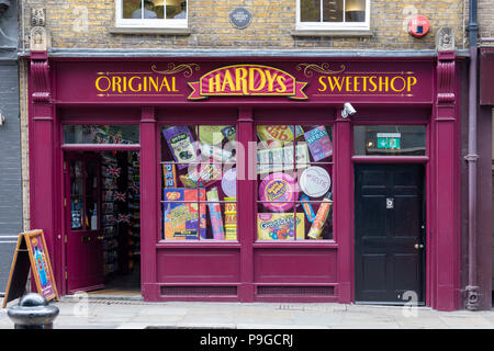 Original Hardys Konditorei in Brushfield Street, London, UK. Stockfoto