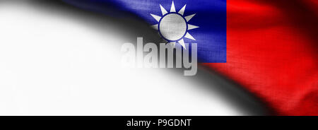 Taiwan Flagge auf weißem Hintergrund Stockfoto