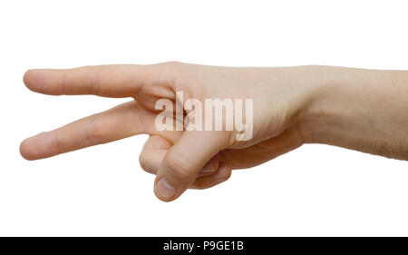 Stein, Papier, Schere, Hand Stockfoto