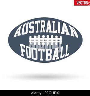 Ball der Australian Football mit der Typographie Stock Vektor