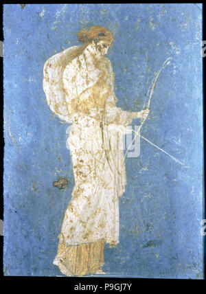Diana die Jägerin, Fresko aus dem Hause Stabia von Pompeji. Stockfoto