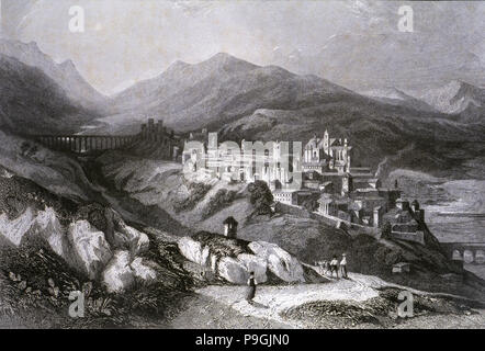 Blick auf die Stadt Plasencia (Cáceres), Gravur in "Voyage Pittoresque en Espagne et de Portug... Stockfoto