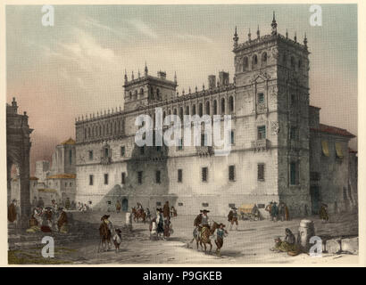 Palast der Condes de Monterrey in Salamanca, mit Szenen aus dem Leben und Trachten der t ... Stockfoto