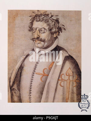 Francisco de Quevedo y Villegas (1580-1645), spanischer Schriftsteller, Portrait im "Buch der Beschreibung... Stockfoto