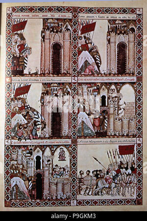 Cantigas de Santa Maria", Alfons X., dem Weisen, König Kastilien und León (1221-1284). Stockfoto