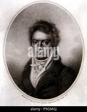 Ludwig van Beethoven (1770-1827), deutscher Komponist, Zeichnung von Luis Letrenne en 1814. Stockfoto