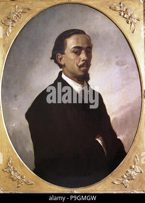 Gustavo Adolfo Becquer, spanischer Dichter (Sevilla, 1836-1870), Ölgemälde von Valeriano Dominguez werden…