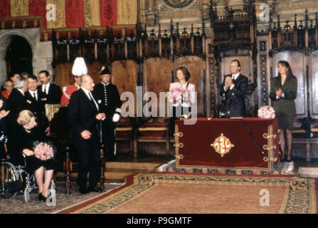 Tribut an Juan de Borbón y Battenberg (1913 - 1993), Graf von Barcelona,?? Zeremonie in der Halle des ... Stockfoto