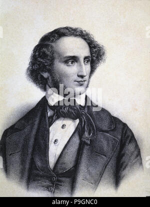 Felix Mendelssohn Bartholdy (1809-1847), deutscher Komponist und Dirigent. Stockfoto