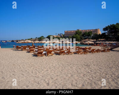 Port D'es Torrent Strand auf Ibiza, Balearen, Spanien Stockfoto